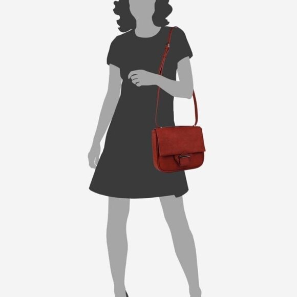 NWT orange coral Shoulder Bag crossbody pebble finish Vegan - Picture 3 of 7